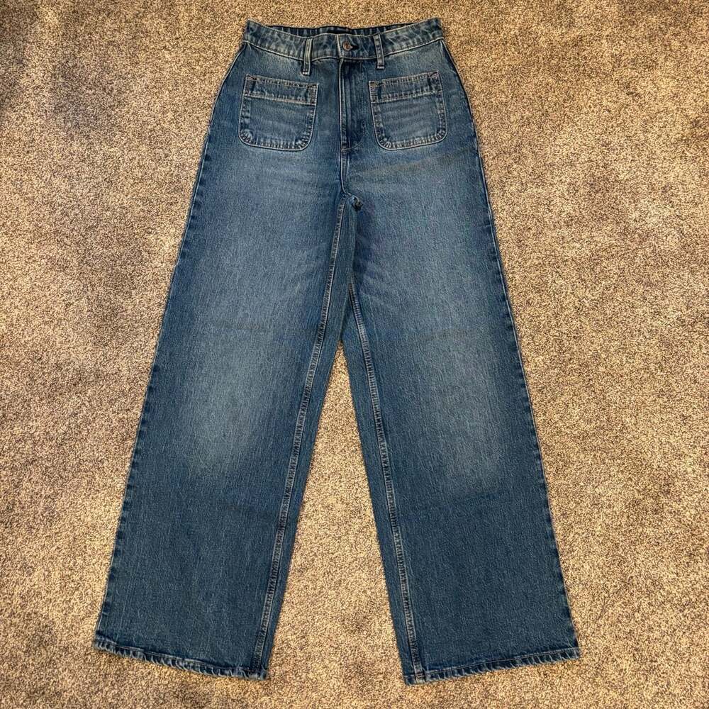 Free Assembly Women's High-Rise Wide-Leg Jeans with Patch Pockets
